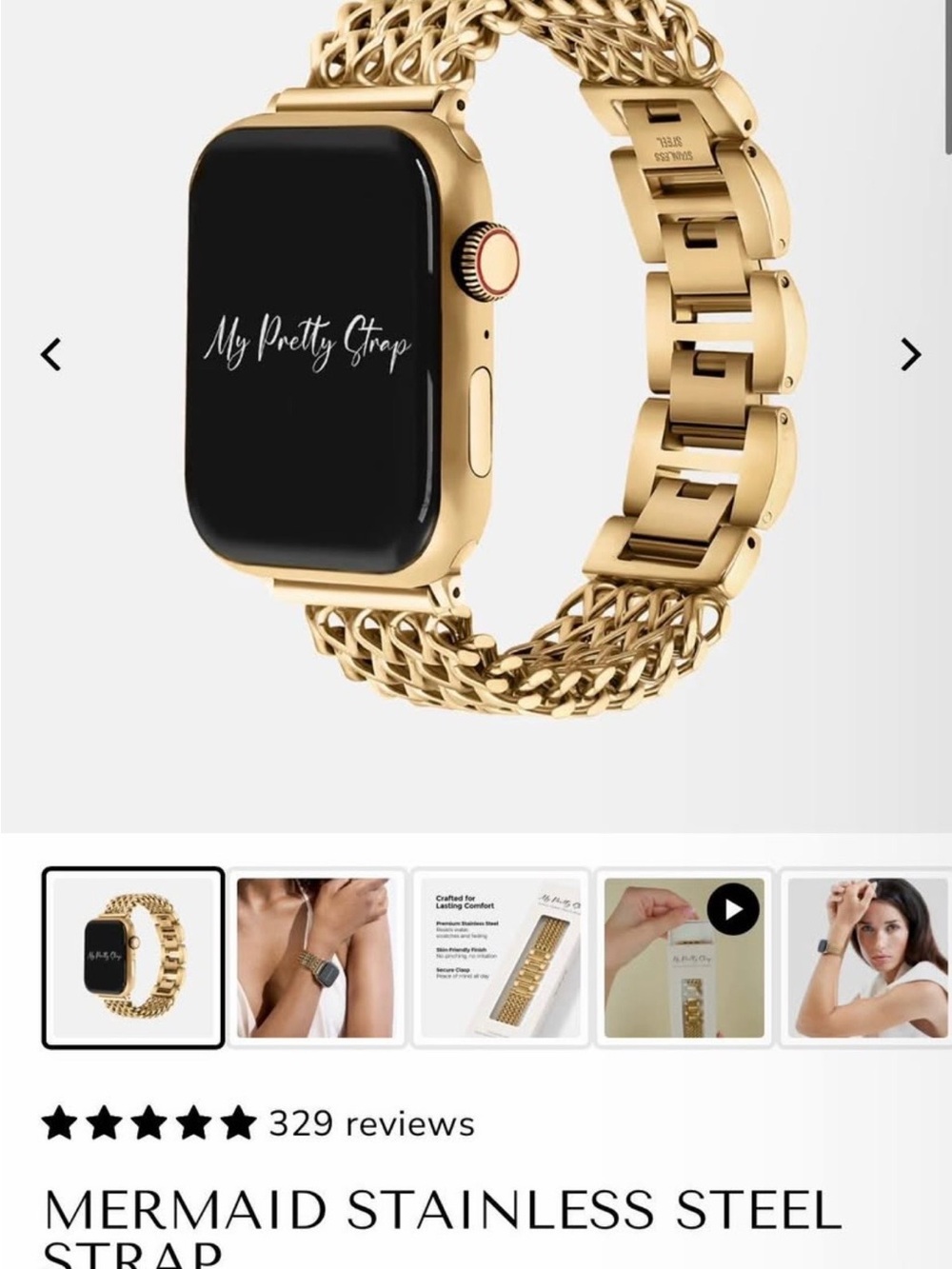 My Pretty Straps - Apple Watch Band - MERMAID STAINLESS STEEL STRAP - Gold
